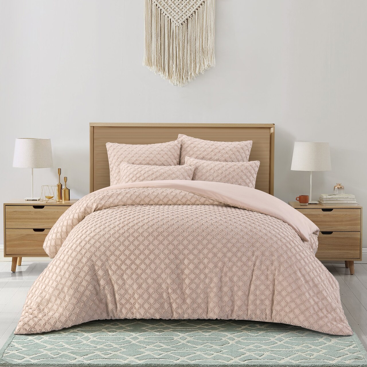 Nadya Duvet Set With Pillow Shams, Euro Shams and Duvet Cover